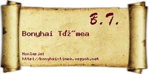 Bonyhai Tímea névjegykártya